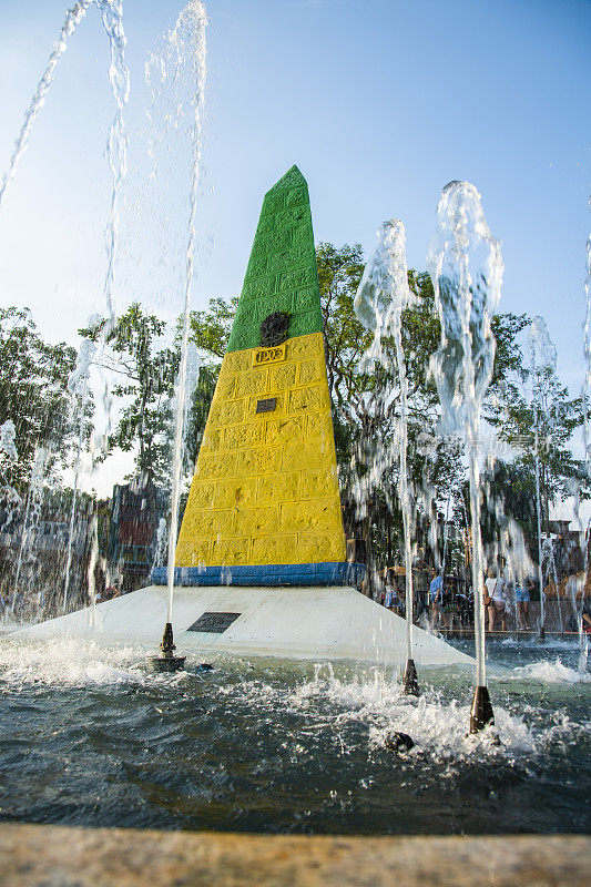 Tri-border landmark Obelisk in Foz do Iguaçu, Parana, Brazil